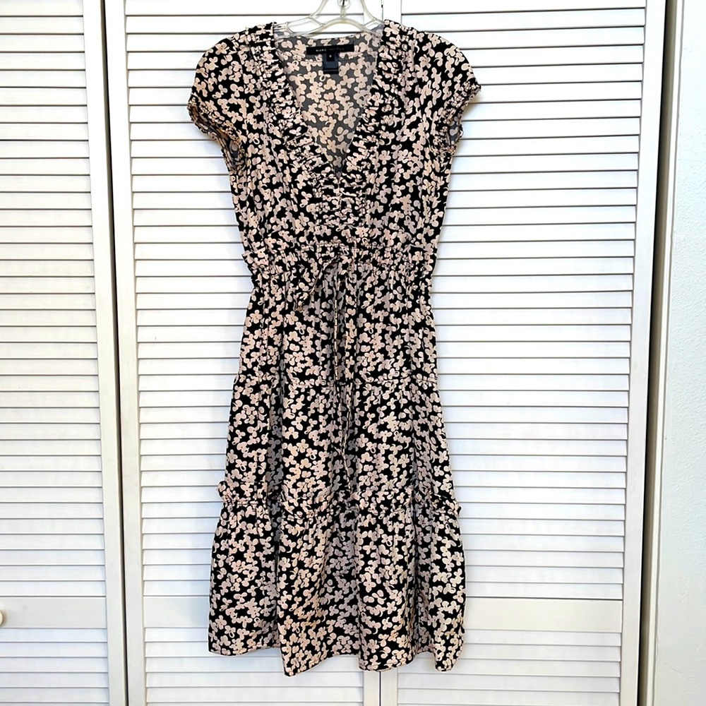 Marc Jacobs Floral Silk Tiered Dress Raw Ruffled Edges and Adjustable Waist